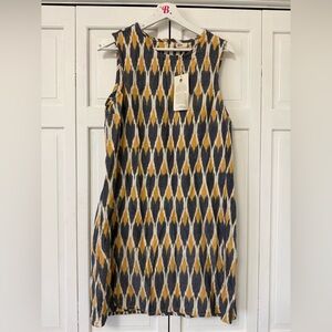 NWT Mata Traders Geometric Sleeveless Mini Dress Handmade Fabric 100% Cotton